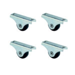 Furç Sabit Teker - 20MM - Siyah HKS226 - 4 Adet