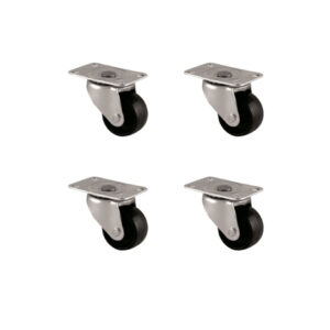 Furç Tablalı Bilyalı Teker - 28MM - Siyah HKS232 - 4 Adet