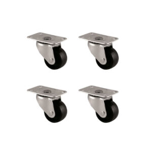 Furç Tablalı Bilyalı Teker - 38MM - Siyah HKS234 - 4 Adet