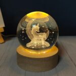 Unicorn Tasarımlı Işıklı Cam Küre Cap 6 Cm Kod 54
