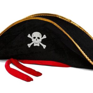 Yetişkin Boy Kadife Jack Sparrow Denizci Korsan Şapkası 50X20 CM