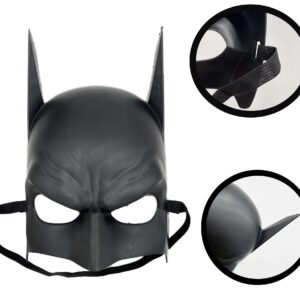 Siyah Renk Çocuk Boy Arkadan Lastikli Batman Maskesi 20x14 cm