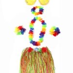 Luau Aloha Hawaii Etek Ananas Şekilli Gözlük Hawaii Kolye Renkli Taç ve 2 Adet Bileklik Seti