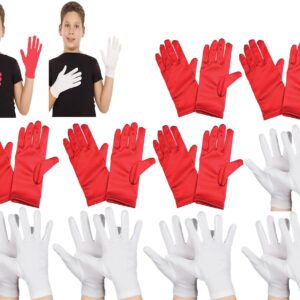Çocuk Gösteri Eldiven Seti – 5 Çift Beyaz & 5 Çift Kırmızı