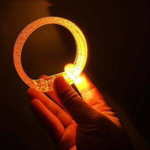 Turuncu Led Işıklı Baskı Yapılabilen Pilli Bileklik Bilezik 1,5 cm Genişlik