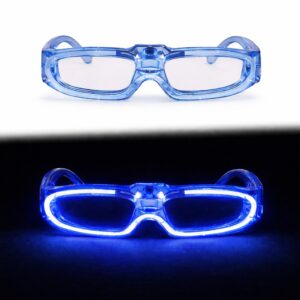 Mavi LED Işıklı Parti Gözlüğü 3 Modlu – Glow & Gece Eğlence Gözlüğü