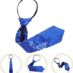 Mavi Pul Payetli Işıltılı Parti Kravatı 33 cm