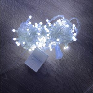 10 M 100 Led Damla Uçlu Beyaz Işık Şeffaf Kablo MZ-17-1