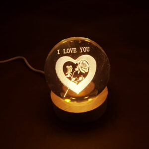 I Love You Işıklı Cam Küre