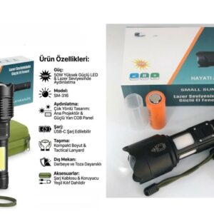 50W Led Şarjlı El Feneri SM-316