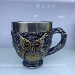 Baykuş Çelik Kupa Bardak Kod 6931