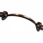 Dekoratif Zamak Yaprak Kulp - 96mm, Eskitme, 1 Adet