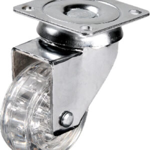 Hts 301 - 50x20 mm Şeffaf Makaralı Tablalı Teker