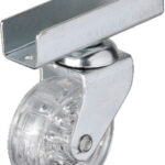 Hts 327 - 50x20 mm Şeffaf Makaralı Uzun U Tablalı Teker 4 Adet
