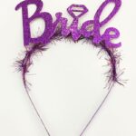 Mor Renk Bekarlığa Veda İtalik Yazı Alyanslı Bride Taç