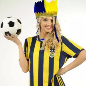 Sarı Lacivert Taraftar Tüylü Saç Bandı