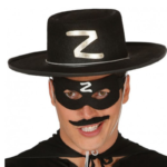 Z Logolu Yetişkin Zorro Şapkası ve Zorro Maskesi
