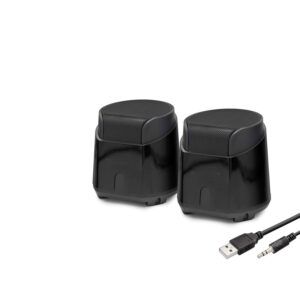 Masaüstü Hoparlör 1+1 USB + 3.5mm - Siyah HD6024