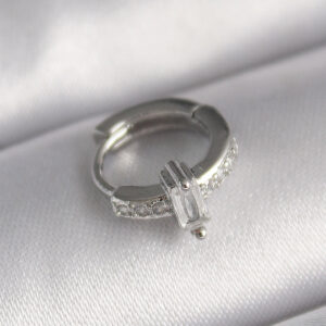 316L Çelik Gümüş Renk Zirkon Taşlı Tragus Piercing TJ-PR1307