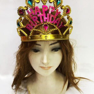Altın Renk Happy Birthday Yazılı Doğum Günü Tacı 60 cm
