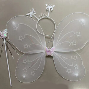 Beyaz Renk Kanadı Tacı ve Sopası 50x37 cm