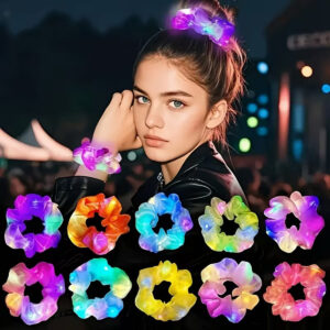 Soft Mavi Renk Led Işıklı Lastikli Saç Tokası - 3 Modlu Festival & Parti Saç Tokası 1 Adet