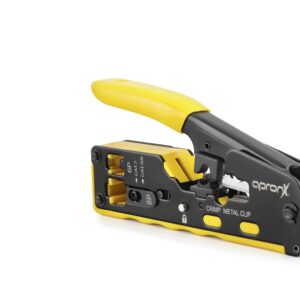 Rj45 Network Sıkma Pensesi Seti Cat5 Cat6 Cat7 Sarı APXCR45