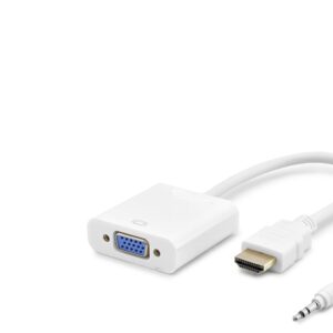 Hdmi To Vga Dişi Ses Çıkışlı Görüntü Dönüştürücü 1080P - Beyaz HDX2019B