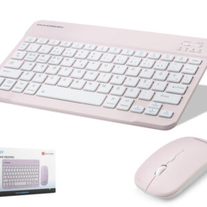 Kablosuz Bluetooth Smart Klavye Mouse Seti Şarjlı 1600 Dpi Pembe HDX2508P