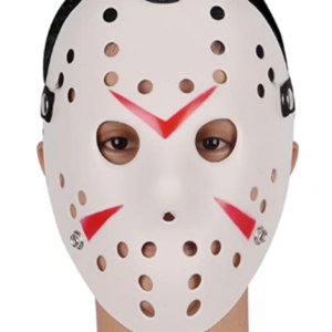 Beyaz Renk Kırmızı Çizgili Tam Yüz Hokey Jason Maskesi Hannibal Maskesi