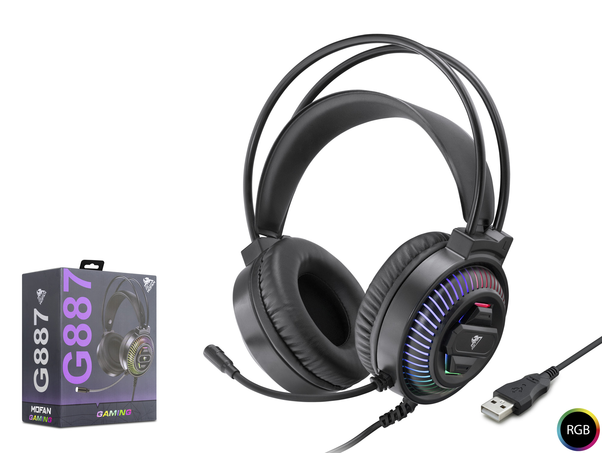 Kulaklik Usb Rgb 7.1 - Si̇yah G887