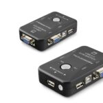 Vga Usb Kvm Switch 2 In 1 Out + 2 Port Usb Console + 2 Port Usb Pc (Klavye/Mouse + Yazıcı) - Siyah HDX1360