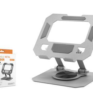 360 Derece Döner Katlanir Ayarlanabilir Masaüstü Tablet Ve Telefon Standi Metal - Gümüş HDX8022