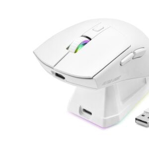 Kablosuz Rgb Mouse Şarj Standlı - Beyaz MF1215W