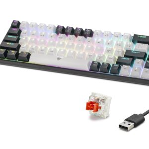 Mekanik Klavye Tri Mod Rgb Red Switch - Beyaz Siyah MF1703W