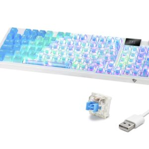 Kablosuz Mekanik Klavye Rgb Blue Switch 95 Tuş - Mavi Beyaz MF1705M