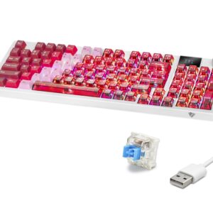 Kablosuz Mekanik Klavye Rgb Blue Switch 95 Tuş - Kırmızı Beyaz MF1705R