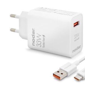 Type-C Hızlı Şarj Seti 33W Usb Adaptörlü - Beyaz ND1006