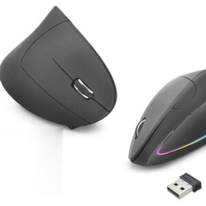 Ergonomik Dikey Mouse Dual Mode 1600 Dpi Sessiz Rgb - Siyah ND1211