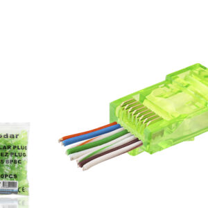 Cat6 Ez Rj45 Konnektör - 100 Adet Yeşil / Ekonomik Poşet Paket ND2409