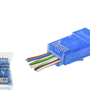 Cat6 Ez Rj45 Konnektör - 100 Adet Mavi / Ekonomik Poşet Paket ND2412