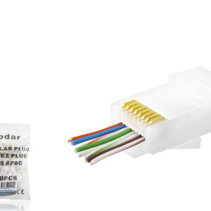 Cat6 Ez Rj45 Konnektör - 100 Adet Beyaz / Ekonomik Poşet Paket ND2414