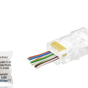 Cat6 Ez Rj45 Konnektör - 100 Adet Şeffaf / Ekonomik Poşet Paket ND2415