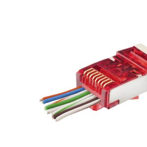 Cat6E Ez Rj45 Metal Konnektör 100 Adet Plastik Kutu - Kırmızı ND2419