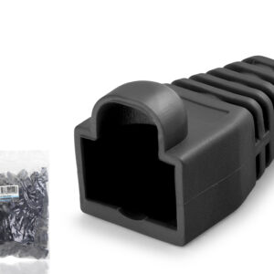 Rj45 Konnektör Papuç - 100 Adet Siyah / Ekonomik Poşet Paket ND2429