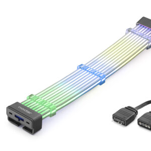 2X8 Pin Argb Pcie Gpu Güç Uzatma Kablosu Bükülebilir 2 Mm 108 Led Siyah ND2813B