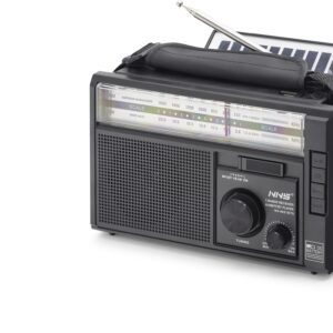 Bluetooth Solar Panelli Fm Radyo Usb Tf Nostaljik Hoparlör - Siyah NS9951BTS
